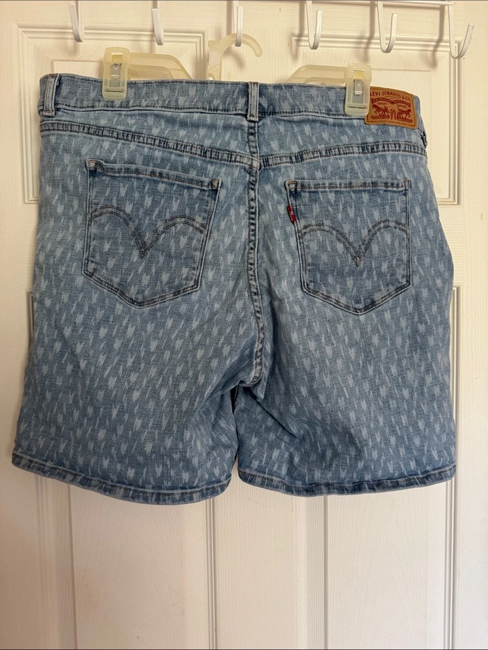 Levi's Light Blue Patterned Denim Shorts